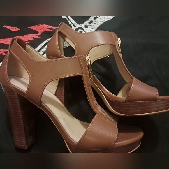 Michael Kors Shoes - Micheal Kors Brown Front Zip Heels
